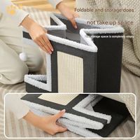 Lit-caverne carré pour chat en suède, entièrement fermé, pliable en une seule pièce, chaud pour l'hiver, amovible, lavable, anti-griffures, solide et interactif