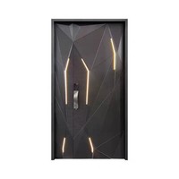Serrure antivol haut-bas en aluminium moulé imitation bois, porte de sécurité contemporaine à panneau unique épais de 10 cm, taille 1100 mm
