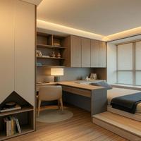 Système Tatami sur Mesure Minimaliste Nordique, Meubles de Rangement Respirants en Bois Massif pour Chambres d'Enfants et Auberges de Jeunesse Économiques