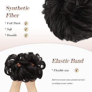 Messy Bun Cheveux Pièces <span class=keywords><strong>Élastique</strong></span> Blonde Messy Hair Bun Chouchous Extensions pour Femmes Synthétique Épais Moelleux Chignons Postiches - Product Image 3