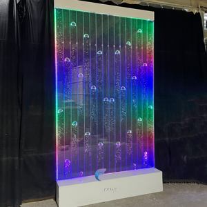 Fuente de Agua de Pared Curva con Burbujas LED a Todo Color, con Control Remoto - Product Image 2