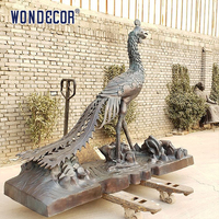 Statue d'oiseau de feu mythique Sculpture de phénix en bronze