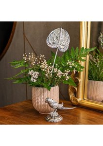 Flor Artificial de Anturio Decorativa con Acabado en Plata 999, Diseño Minimalista para Aniversarios, Interiores del Hogar, Decoración Corporativa de Lujo - Product Image 3
