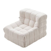 Sofá Individual Moderno de Lujo ModHomi, Tapizado en Terciopelo, Diseño Acolchado, Relleno de Espuma, Cómodo para Espacios Pequeños, Muebles para el Hogar