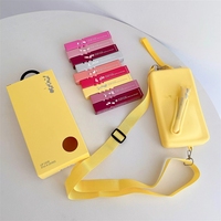 Nouvel étui portefeuille pratique en silicone pour rouge à lèvres et cosmétiques, design sac de téléphone, rangement maquillage