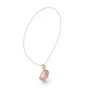 Rose Gold Geometric Lab Grown Diamond Pendant Rose Gold Plated Link Chain Elegant Sustainable Design Modern Luxury Party <b>Jewelry</b> - Product Image 2
