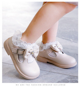 2025 primavera nuova versione coreana scarpe <span class=keywords><strong>da</strong></span> ragazza in pelle con fiocco morbido scarpe <span class=keywords><strong>da</strong></span> principessa Sole per i bambini tendenza scarpa singola - Product Image 4