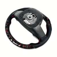 Volant sport en fibre de carbone forgée rouge avec LED et indicateur de régime pour Cadillac CTS CTSV CTS-V CT4 CT5 ATS ATSV, compatible avec la fonction chauffante