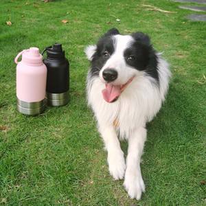 OKKPETS, botella de agua portátil 3 en 1 con logotipo personalizado de 32Oz, alimentador de mascotas, tazón de viaje, botella de perro aislada - Product Image 5