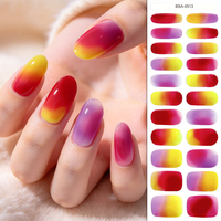 Stock disponible : 22 bandes de vernis à ongles en gel sans UV, qualité salon, finition brillante pour salons de manucure, autocollants pour ongles en gel sans cuisson
