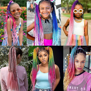 Arco Iris caja trenzas peinados coletas cuerda colorida Cola de Caballo adorno para el cabello niñas accesorios para el cabello tocado para mujeres niños - Product Image 3