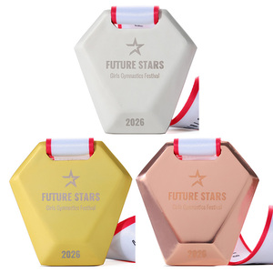 Medallas de Gimnasia para Niñas <span class=keywords><strong>Future</strong></span> Stars, Medalla de Aleación de Zinc Fundido a Presión de Primera Calidad, Forma Hexagonal, Medallas Personalizadas, Premios de Gimnasia - Product Image 2