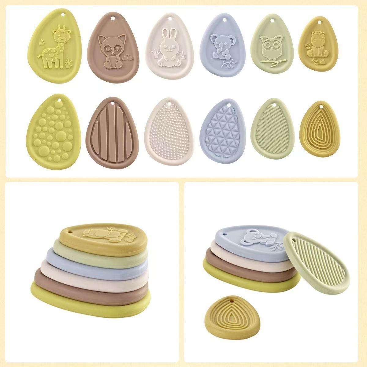 Youth Children's Water Play Sensory Fidget Silicone Worry Stone Textured Stress Relief Anxiety Toy