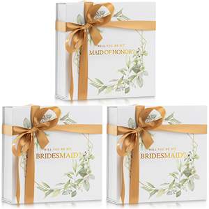 Nouveau Design Premium demoiselle d'honneur coffret cadeau blanc verdure or Accent idéal pour la présentation de faveur de fête de proposition de mariage - Product Image 1