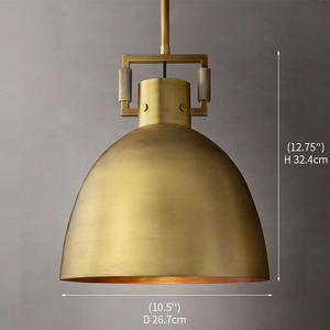 Thiết kế mô hình retro công nghiệp nhà bếp đảo rắn brass Dome Shade LED cao cấp cung cấp bán buôn machinist cloche ánh sáng - Product Image 4