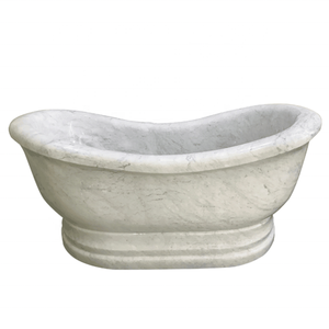 Progettato su misura egitto in marmo Beige Standalone vasca idromassaggio in pietra Freestanding vasca da bagno per le ville in vendita - Product Image 2