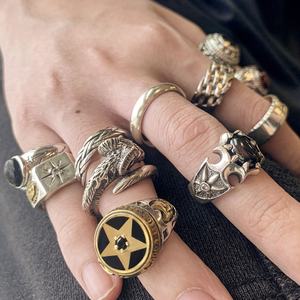 Vintage nero grande onice <span class=keywords><strong>signore</strong></span> della moda Cool Boy Signet Eternity Silver 925 <span class=keywords><strong>anelli</strong></span> uomo anello in argento disegni anello da uomo - Product Image 1