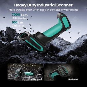 Lector de código de barras QR <span class=keywords><strong>USB</strong></span>, inalámbrico, industrial, 1D, 2D, Bluetooth, inventario, escáner de código de barras con soporte, resistente a las caídas, resistente al agua - Product Image 2