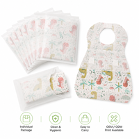 Bavoirs jetables anti-graisse pour bébé avec poche de récupération, emballés individuellement, bavoirs imperméables portables pour enfants