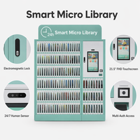 La bibliothèque HAUMR détient un casier RemoteLocker LibCabinet HF Smart Locker Built-in Book Drop FHD Touch Self-Service Book Checkout Kiosk
