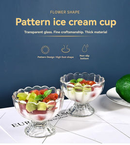 Gobelets et bols en verre transparent pour crème glacée, 150 ml, écologiques, design moderne, pour la maison, le thé au lait, les desserts, le yaourt, les salades - Product Image 3