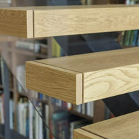 Vente en gros Kit d'escaliers flottants d'intérieur de luxe modernes Escalier flottant moderne en acier et bois de haute qualité fabriqué sur mesure
