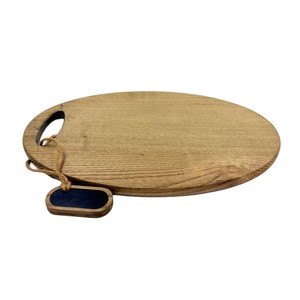 Planche à découper en bois ronde 40,5x28x1,5cm, en bambou, pour fruits et usage domestique - Product Image 1