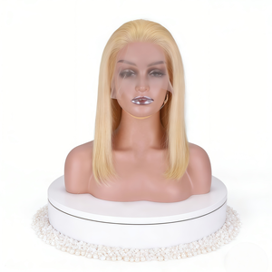 Perruque Lace Front 360 Cheveux Humains Raides Densité 150% HD Sans Colle avec Baby Hair Vente en Gros Perruque Bob Cheveux Humains Remy <span class=keywords><strong>Blond</strong></span> - Product Image 4