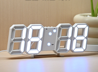 Jam Dinding Digital LED 3D Layar Besar Jam Alarm Modern untuk Dinding atau Meja untuk Ruang Tamu