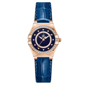 Business Rhinestone Starry Shining Ladies Leather <b>Watch</b> Waterproof Shenzhen Wristwatch - Product Image 5