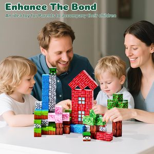 Jouet de construction magnétique en plastique sur <span class=keywords><strong>le</strong></span> thème de la forêt, cubes de 2,0 cm, pour les enfants de 3 à 5 et 7 ans, ensemble de 100 pièces, <span class=keywords><strong>jeu</strong></span> sensoriel STEM, garçons et filles - Product Image 5