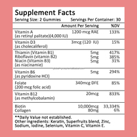 OEM Private Label Haar-gummy's met Biotine voor volwassenen, voor haargroei en gezondheid, natuurlijk fruit multivitamine supplement