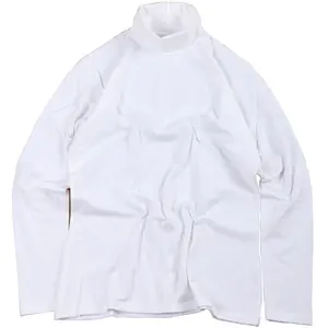 high collar men's and women's bottoming shirt slim solid color long sleevetT-shirt white liner