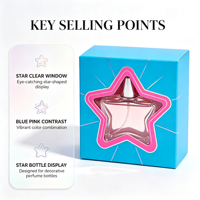 Boîte cadeau parfum en papier avec fenêtre holographique personnalisée pour l'emballage de flacons de parfum