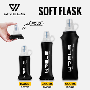 WRELS <span class=keywords><strong>bottiglia</strong></span> di acqua morbida pieghevole sport Flask TPU bollitore pieghevole LOGO personalizzato OEM Design - Product Image 1