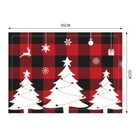 Set de table en polyester imprimé effet lin pour Noël, imperméable et résistant à la chaleur, pour la décoration de la cuisine et des fêtes
