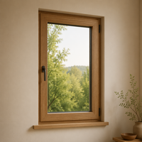Ventanas y Puertas Abatibles de Aluminio con Certificación Energy Star, Precio de Fábrica, con Vidrio Templado para Cocina, Entrada y Uso en Hoteles