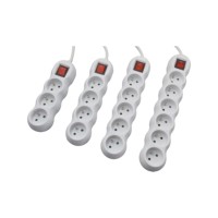 Prise d'extension 5 voies E-SUN avec interrupteur d'extension longue prise d'extension prise de courant multiprise avec interrupteur individuel