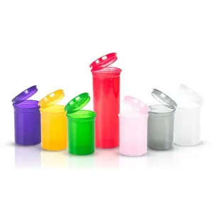 Garrafas de plástico pop-top coloridas, frascos plásticos para remédios, frascos reversíveis, 6d 13d 16d 19d 30d 60d