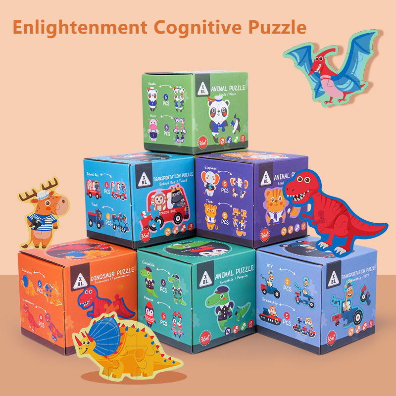 Детские развивающие игрушки для дошкольного возраста, Мультяшные формы, красочные деревянные пазлы 12 видов цветов, набор для детей