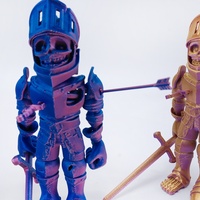 Figura de Acción de Soldado Esqueleto Impresa en 3D, Modelo de Guerrero Caballero Articulado, Material PLA, Decoración Gótica, Regalo de Escritorio al por Mayor
