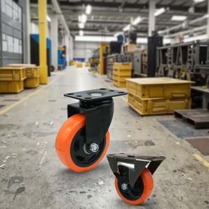4 Zoll Premium Polyurethan Schwenk platte Verriegelung Lenkräder Langlebiges Design mit sicherer Dreh platte - Product Image 2