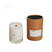 Emballage écologique en carton cylindrique de luxe unique pour pot de bougie avec couvercle et boîte cadeau, emballage en tube de papier