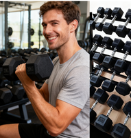 Fitness Néoprène Poids Gym Fixe Caoutchouc Enduit Hex Haltère Extrait Mots-clés Haltères