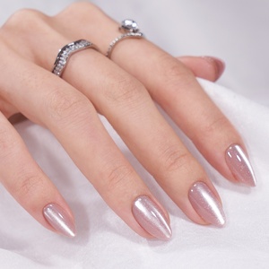 BTArtbox Short Almond Luxury Artificial Fingernails Soft Gel Cat Eye Press on <b>Nails</b> Wholesale Fake False <b>Nails</b> <b>Set</b> With Glue - Product Image 2