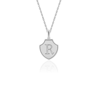Collier avec pendentif en forme de bouclier personnalisé Jietao, gravure de lettre, plaqué or PVD, acier inoxydable, bijoux pour femmes, anti-ternissement