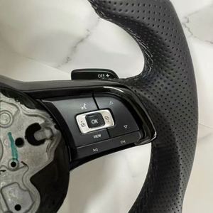 Volant en cuir véritable pour Volkswagen VW Polo MK7 Passat Golf 4 5 6 7 8 GTI <span class=keywords><strong>R</strong></span> <span class=keywords><strong>Line</strong></span> MK5-MK8 - Vente en gros usine - Product Image 4