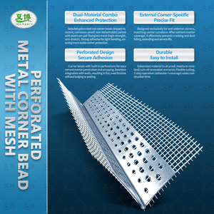 Vật liệu sắt mạ kẽm 3 lỗ lớn & 1 lỗ nhỏ kim loại đục lỗ góc hạt với Bạch kim Trắng-Nồi sợi thủy tinh lưới - Product Image 4