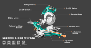 OEM in Stock 1800W 255mm Sliding Single Bevel Dual Bevel Sliding Miter <b>Cutting</b> Saw Machine for Wood Metal Ee5003 Miter - Product Image 2