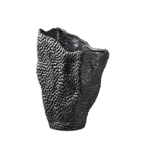 Vase de table en céramique noire contemporaine personnalisé en usine, écologique, pour la décoration intérieure
